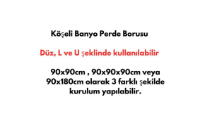 Banyo Perde Borusu Köşe Boru 90x3 Mavi Duş Perde Borusu Perde Askısı Duş Borusu Metal