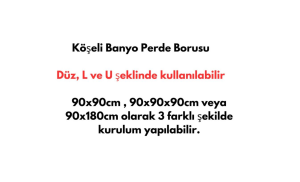 Zethome Banyo Duş Perde Borusu Köşe Boru Banyo Askısı Demiri Mavi Metal