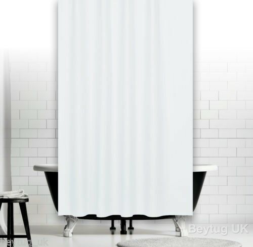 Banyo Perdesi 2x120x200 Çift Kanat Duş Perdesi Halka Hediyeli Duşakabin Perdesi 0010 Beyaz