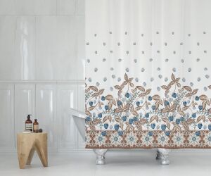 Banyo Perdesi 1x180x200 Tek Kanat Duş Perdesi Halka Hediyeli Duşakabin Perdesi 10931