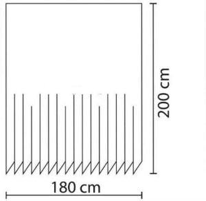 Banyo Perdesi 1x180x200 Tek Kanat Duş Perdesi Halka Hediyeli Duşakabin Perdesi 2880
