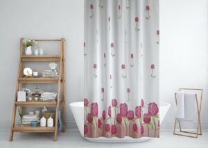 Banyo Perdesi 2x120x200 Çift Kanat Duş Perdesi Halka Hediyeli 7017
