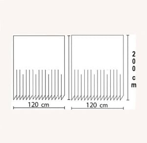 Banyo Perdesi 2x120x200 Çift Kanat Duş Perdesi Halka Hediyeli 7017