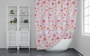 Banyo Perdesi 1x180x200 Tek Kanat Duş Perdesi Halka Hediyeli Duşakabin Perdesi 6811
