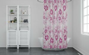 Banyo Perdesi 1x180x200 Tek Kanat Duş Perdesi Halka Hediyeli Duşakabin Perdesi 2224