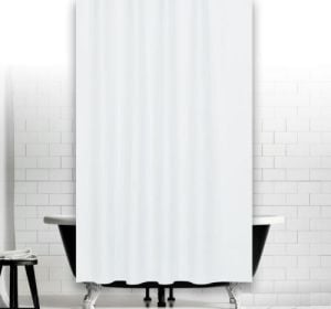 Banyo Perdesi 1x180x200 Tek Kanat Duş Perdesi Halka Hediyeli Duşakabin Perdesi 0010 Beyaz