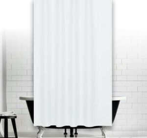 Banyo Perdesi 1x180x200 Tek Kanat Duş Perdesi Halka Hediyeli Duşakabin Perdesi 0010 Beyaz