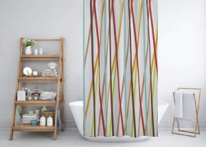 Banyo Perdesi 1x180x200 Tek Kanat Duş Perdesi Halka Hediyeli Duşakabin Perdesi 6710