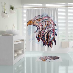 Banyo Perdesi 1x180x200 Tek Kanat Duş Perdesi Halka Hediyeli Duşakabin Perdesi Eagle