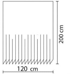 Banyo Perdesi 1x120x200 Tek Kanat Duş Perdesi Halka Hediyeli Duşakabin Perdesi 5033 Mavi