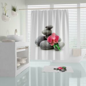 Banyo Perdesi 1x180x200 Tek Kanat Duş Perdesi Halka Hediyeli Duşakabin Perdesi Spa