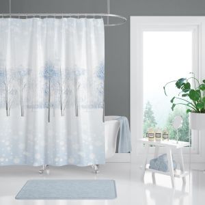 Banyo Perdesi 2x120x200 Çift Kanat Duş Perdesi Halka Hediyeli Duşakabin Perdesi 8759
