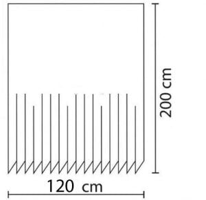 Banyo Perdesi 1x120x200 Tek Kanat Duş Perdesi Halka Hediyeli Duşakabin Perdesi 1079