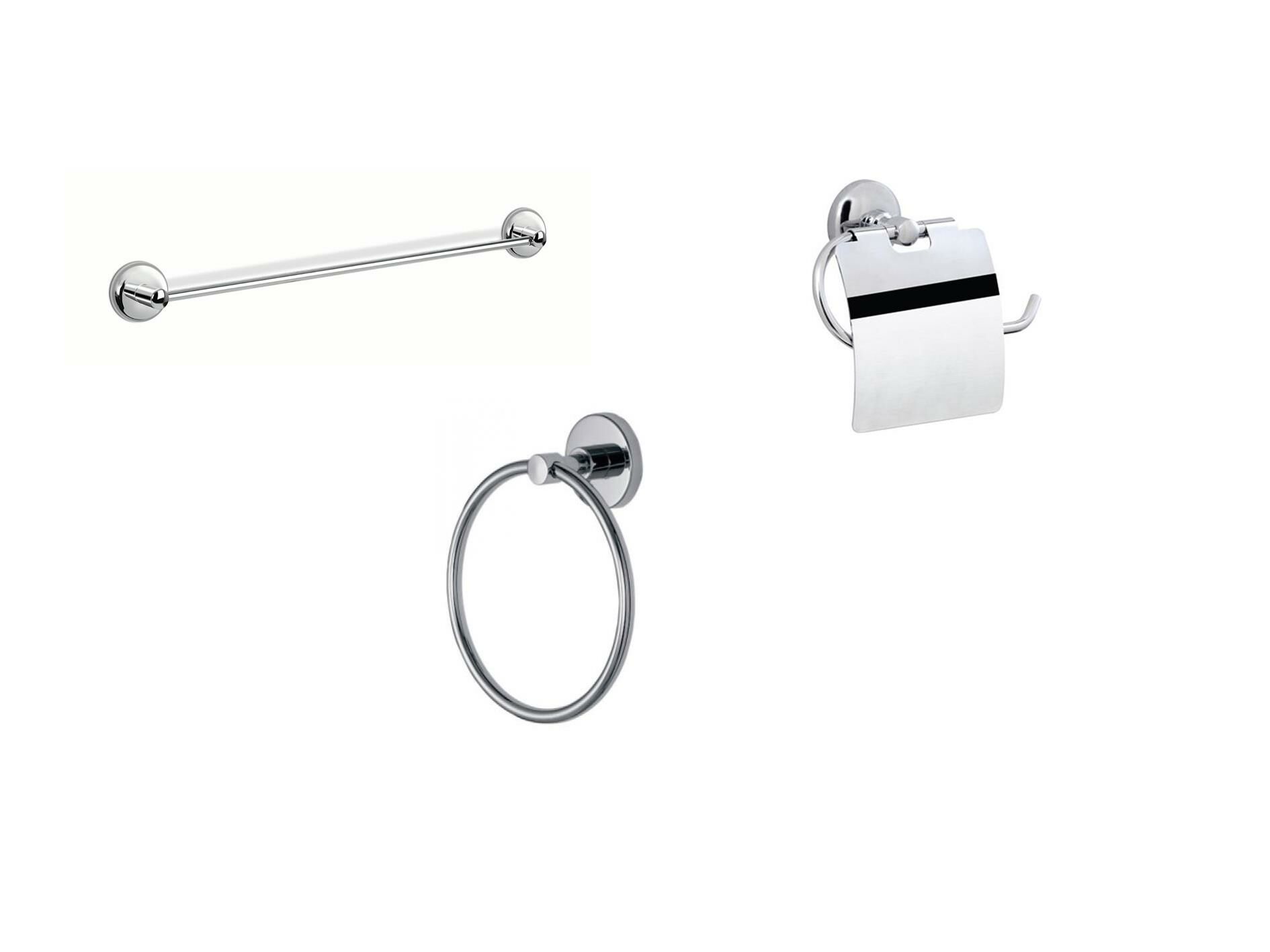 Paslanmaz Duvara Monte Uzun Havluluk-Kağıtlık-Yuvarlak Havluluk Seti