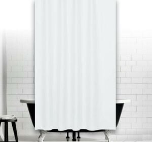 Banyo Perdesi 1x120x200 Tek Kanat Duş Perdesi Halka Hediyeli Duşakabin Perdesi 0010 Beyaz