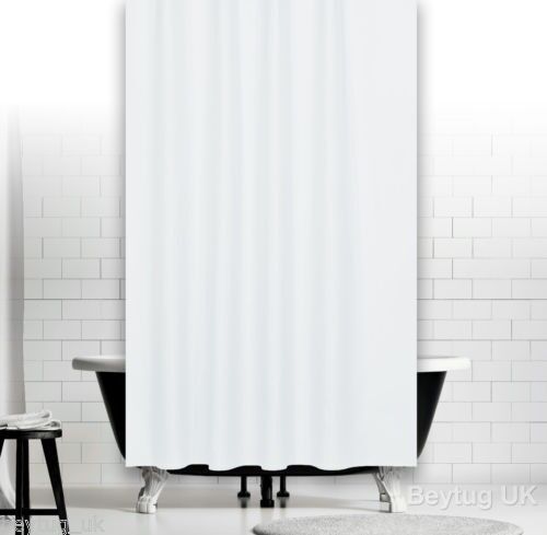 Banyo Perdesi 1x240x200 Tek Kanat Duş Perdesi Halka Hediyeli Duşakabin Perdesi 0010 Beyaz