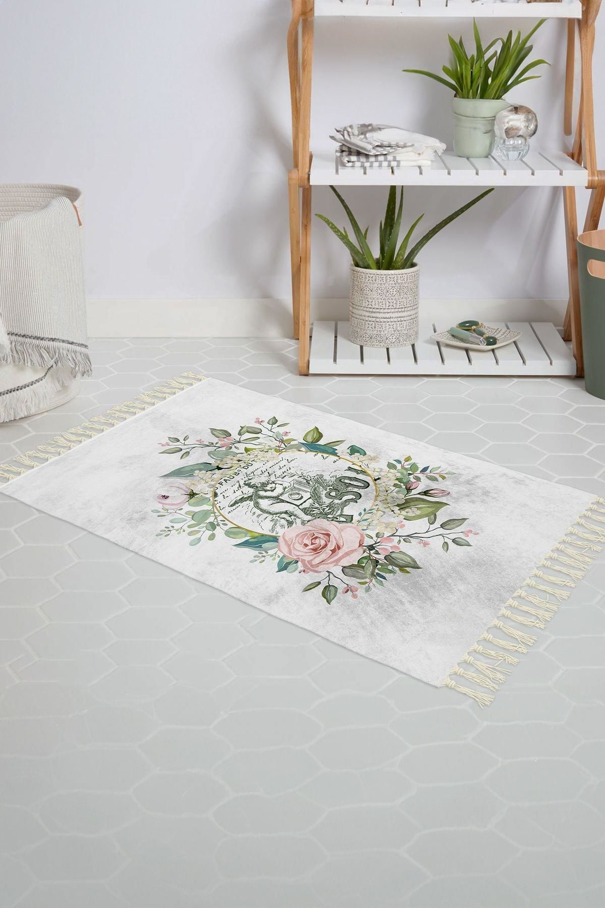 Banyo Halısı Dijital Baskılı Banyo Paspası 50x80 Polyester Kaymaz Tabanlı Duş Paspası Angel