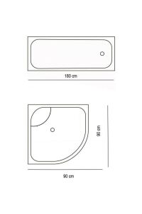 Banyo Perdesi 7017 1x180x200, Perde Borusu Askı Aparatı Köşe Boru Beyaz Hediyeli, Duş Perdesi Seti