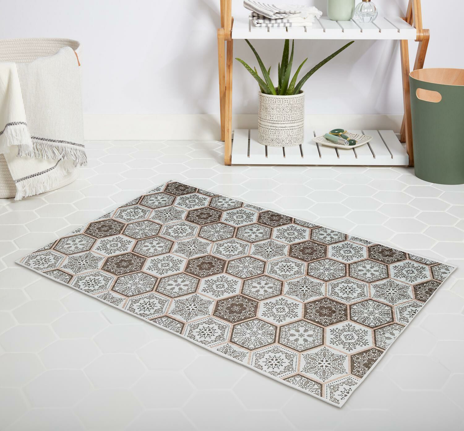 Banyo Halısı Dijital Baskılı Banyo Paspası 50x80 Polyester Kaymaz Tabanlı Duş Paspası 2345