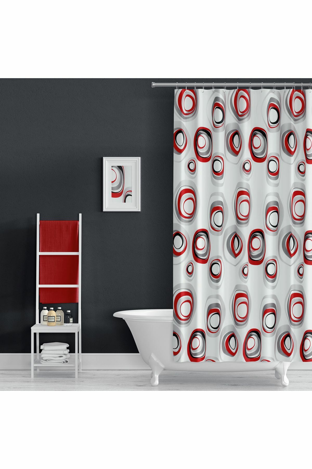 Banyo Perdesi Karma 2x110x200, Perde Borusu Askı Aparatı Köşe Boru Beyaz Hediyeli, Duş Perdesi Seti