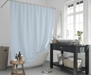 Banyo Perdesi 1x240x200 Tek Kanat Duş Perdesi Halka Hediyeli Duşakabin Perdesi 0010 Mavi