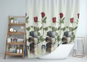 Banyo Perdesi 1x120x200 Tek Kanat Duş Perdesi Halka Hediyeli Duşakabin Perdesi 12005