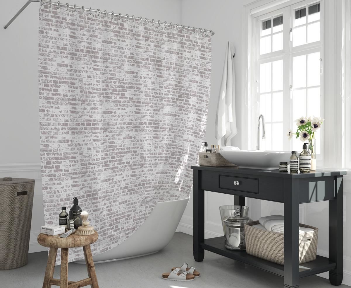 Banyo Perdesi 2x120x200 Çift Kanat Duş Perdesi Halka Hediyeli Duşakabin Perdesi 1406