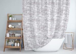 Banyo Perdesi 2x120x200 Çift Kanat Duş Perdesi Halka Hediyeli Duşakabin Perdesi 1406