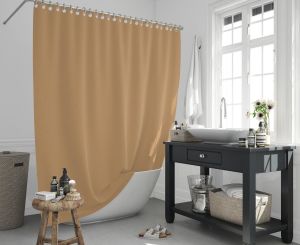 Banyo Perdesi 1x120x200 Tek Kanat Duş Perdesi Halka Hediyeli Duşakabin Perdesi 0010 Bej