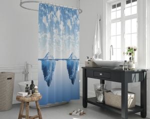 Banyo Perdesi 1x120x200 Tek Kanat Duş Perdesi Halka Hediyeli 5322