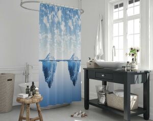 Banyo Perdesi 2x120x200 Çift Kanat Duş Perdesi Halka Hediyeli 5322