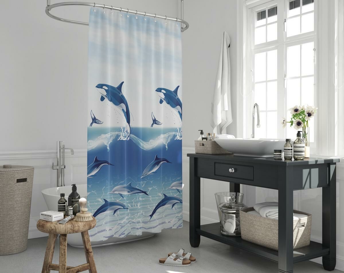 Banyo Perdesi 1x180x200 Tek Kanat Duş Perdesi Halka Hediyeli Duşakabin Perdesi 9515