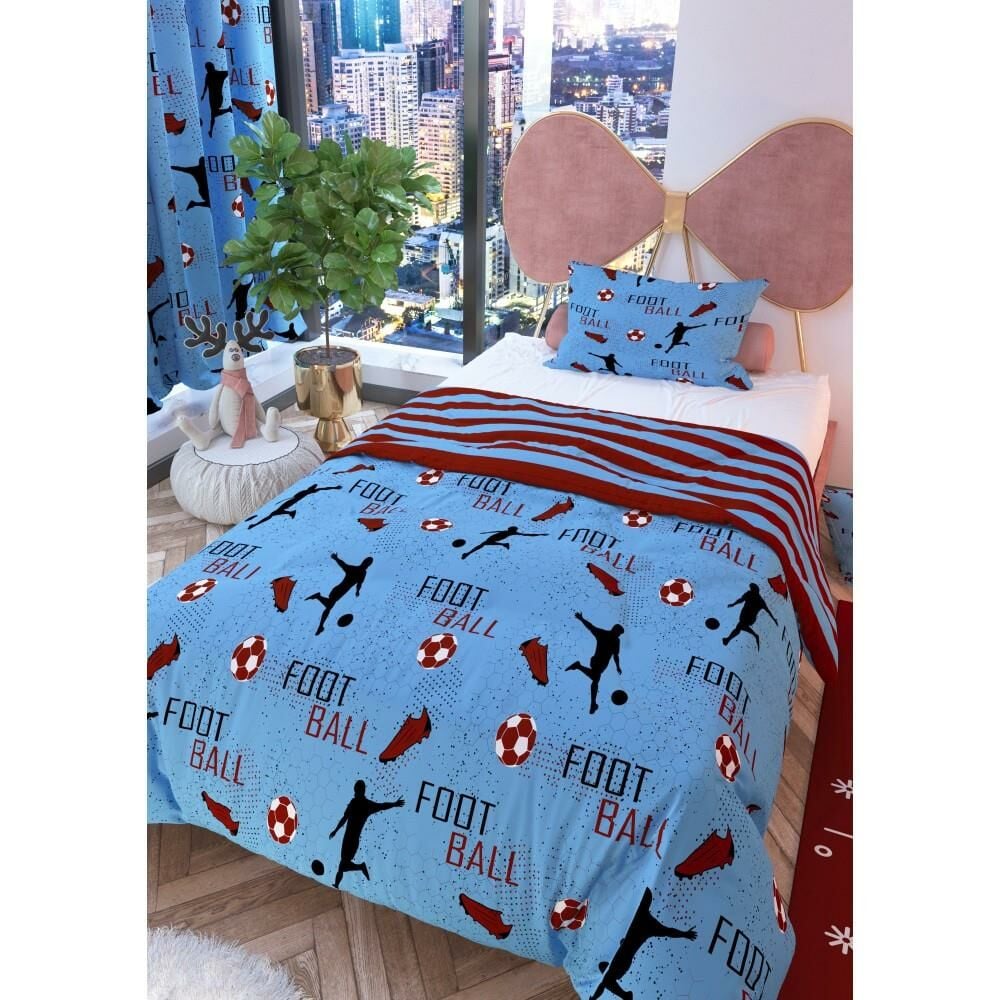 Zethome Taraftar Bordo Çift Taraflı Çocuk Nevresim Takımı 160x220 cm