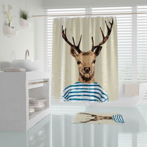 Banyo Perdesi 1x180x200 Tek Kanat Duş Perdesi Halka Hediyeli Duşakabin Perdesi Deer