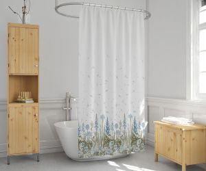 Banyo Perdesi 1x110x200 Tek Kanat Duş Perdesi Halka Hediyeli 2558