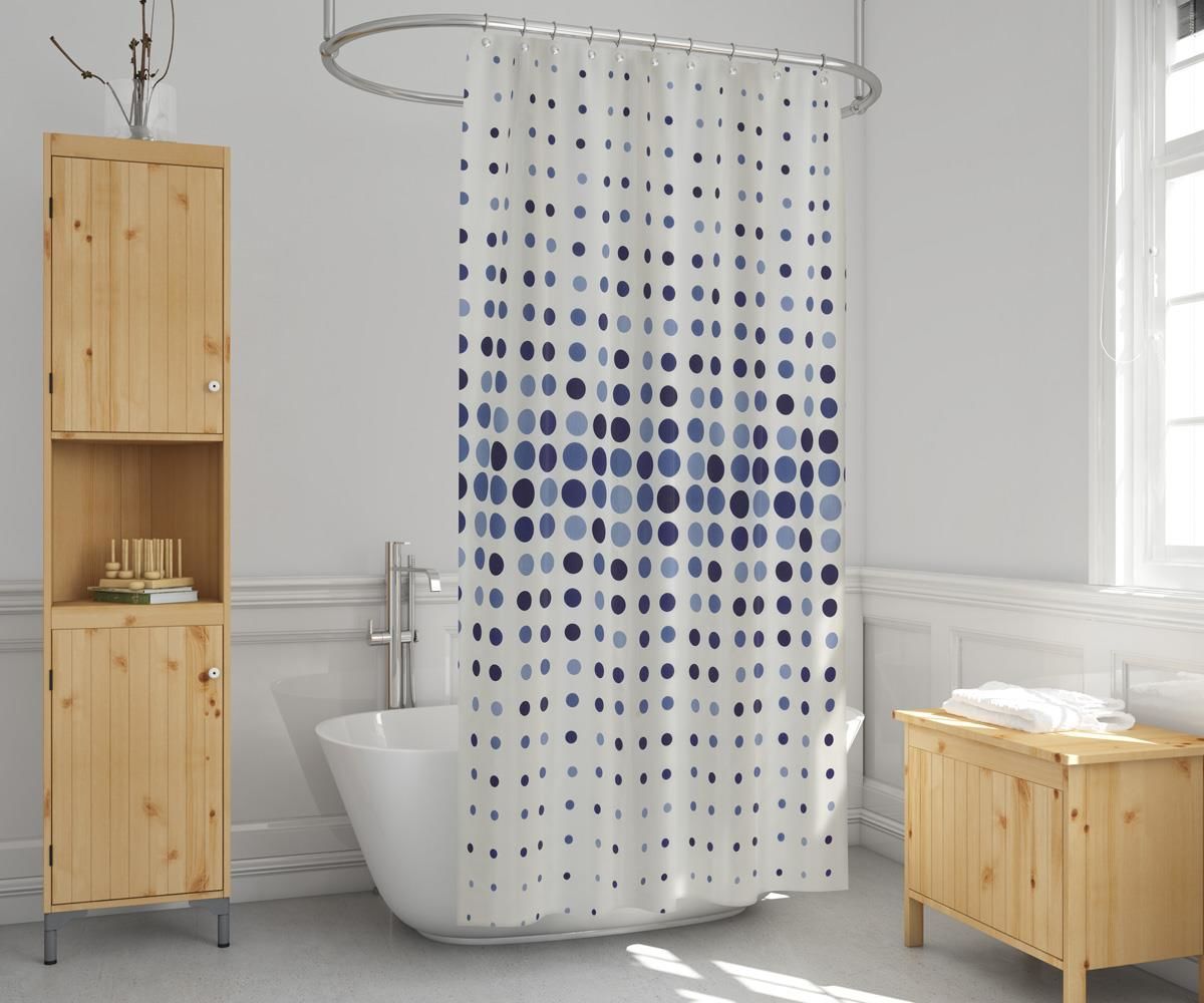 Banyo Perdesi 1x110x200 Tek Kanat Duş Perdesi Halka Hediyeli 4961 Mavi