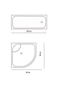 Banyo Paspas Ve Tek Kanat Duş Perdesi 1x180x200 Set Banyo Halısı Ship