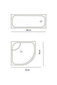 Banyo Paspas Ve Tek Kanat Duş Perdesi 1x180x200 Set Banyo Halısı Sakura