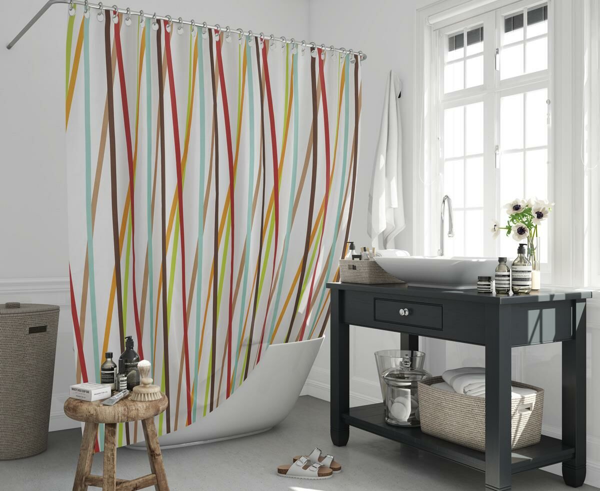 Banyo Perdesi 1x240x200 Tek Kanat Duş Perdesi Halka Hediyeli Duşakabin Perdesi 6710