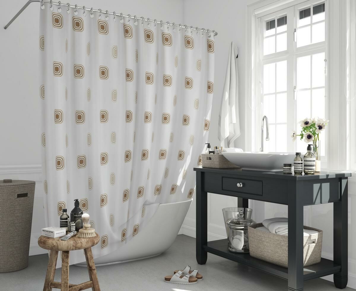 Banyo Perdesi 1x120x200 Tek Kanat Duş Perdesi Halka Hediyeli 6969
