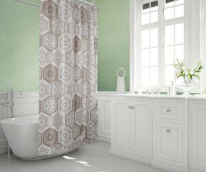 Banyo Perdesi 1x120x200 Tek Kanat Duş Perdesi Halka Hediyeli Duşakabin Perdesi 2345