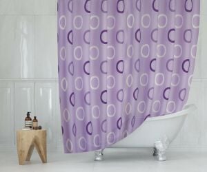Banyo Perdesi 1x120x200 Tek Kanat Duş Perdesi Halka Hediyeli 5033 Lila Duşakabin Perdesi