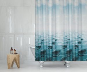 Banyo Perdesi 1x120x200 Tek Kanat Duş Perdesi Halka Hediyeli 5075