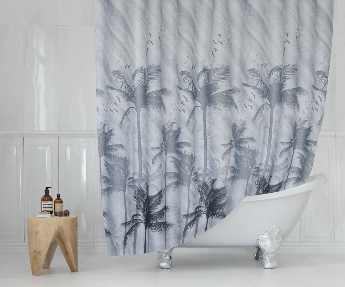 Banyo Perdesi 1x120x200 Tek Kanat Duş Perdesi Halka Hediyeli 5104