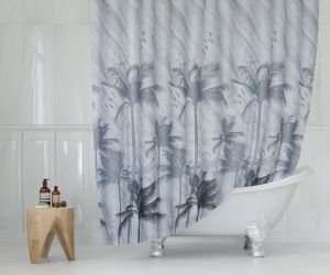 Banyo Perdesi 1x120x200 Tek Kanat Duş Perdesi Halka Hediyeli 5104