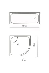 Zethome Banyo Perdesi 6020 1x180x200, Perde Borusu Askı Aparatı Köşe Boru Beyaz Hediyeli, Duş Perdesi Seti
