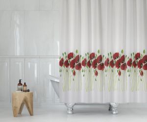 Banyo Perdesi 1x120x200 Tek Kanat Duş Perdesi Halka Hediyeli Duşakabin Perdesi 7081