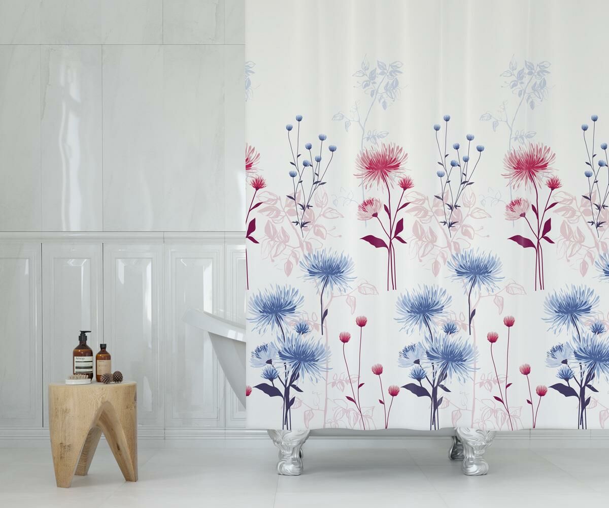 Banyo Perdesi 1x120x200 Tek Kanat Duş Perdesi Halka Hediyeli Duşakabin Perdesi 8747