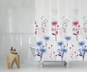 Banyo Perdesi 1x120x200 Tek Kanat Duş Perdesi Halka Hediyeli Duşakabin Perdesi 8747