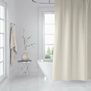 Banyo Perdesi 2x120x200 Çift Kanat Duş Perdesi Halka Hediyeli 0010 Krem